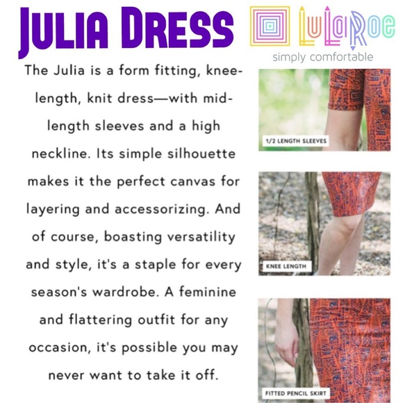 LuLaRoe Outfit Unicorn Julia Dress + Leggings - Picture 5 of 8